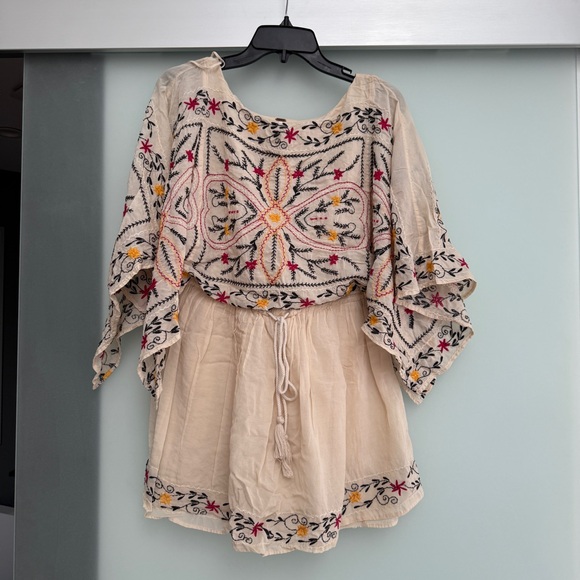 Free People Embroidered Cream Dress - Picture 1 of 6